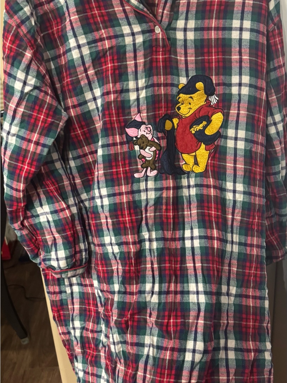 Winnie the Pooh Plaid nightgown women (CL-5)